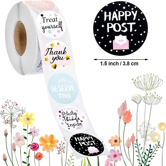 100 - 1.5 Inch Thank You Stickers - Picture 3 of 7